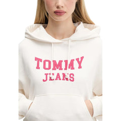Tommy Hilfiger Jeans Hoodie aus recycelter Baumwolle in Creme