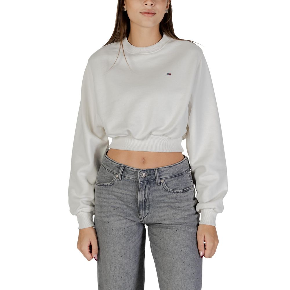 Tommy Hilfiger Jeans Sweatshirt aus recycelter Baumwolle, Cremefarben