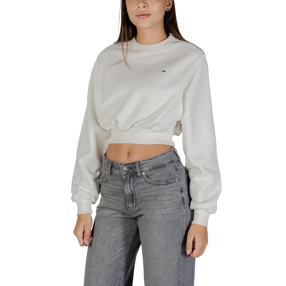 Tommy Hilfiger Jeans Sweatshirt aus recycelter Baumwolle, Cremefarben