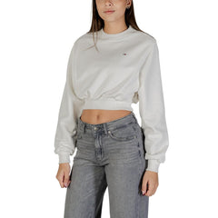 Tommy Hilfiger Jeans Sweatshirt aus recycelter Baumwolle, Cremefarben