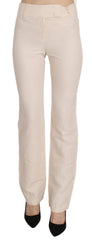 LAUREL Weiße High Waist Schlaghose aus Seidenmischung