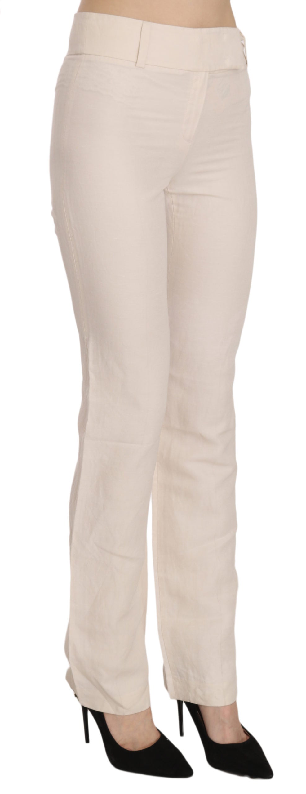 LAUREL Weiße High Waist Schlaghose aus Seidenmischung