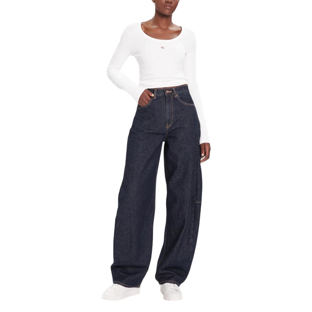 Calvin Klein Jeans Blaue Baumwoll-Mom-Jeans