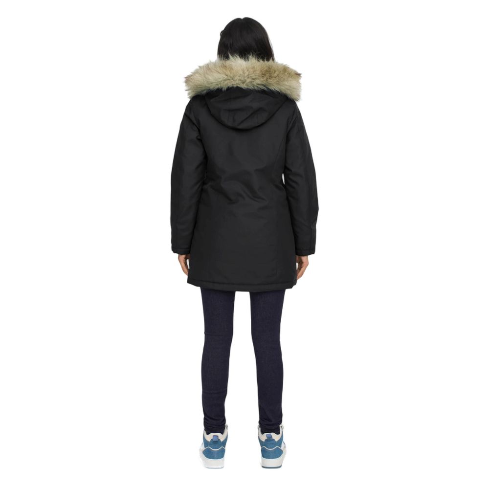 Nur schwarzer Polyesterparka
