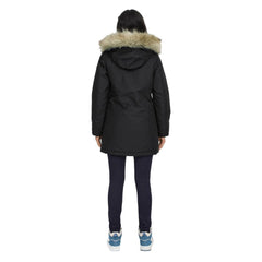 Nur schwarzer Polyesterparka
