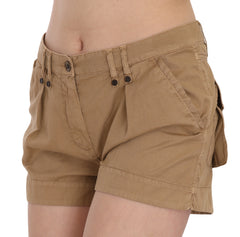 PLEIN SUD Braune Mini-Shorts mit mittelhohem Bund aus 100 % Baumwolle