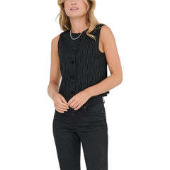 Nur Weste aus recyceltem schwarzem Polyester