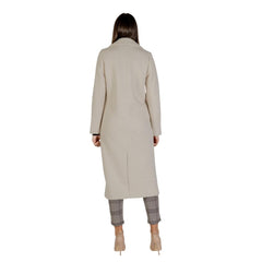 ICHI Wollmantel in Creme
