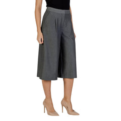 ICHI Grijze Cropped Broek van Polyester