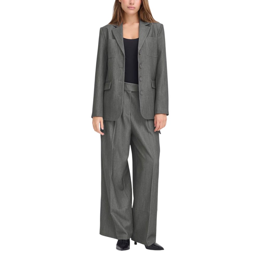ICHI Grauer Polyester-Blazer