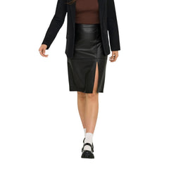 Alleen zwarte lange polyester rok