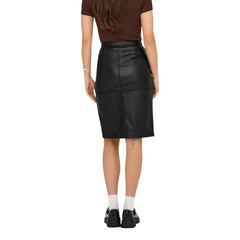 Alleen zwarte lange polyester rok