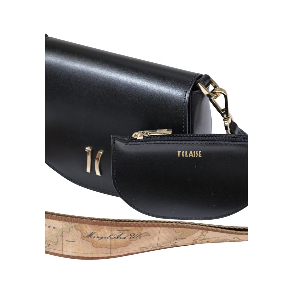 Alviero Martini Prima Classe Schwarze Lederhandtasche