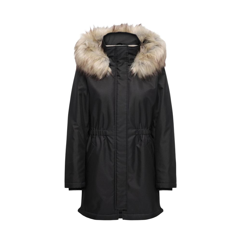 Alleen zwarte parka van gerecycled polyester