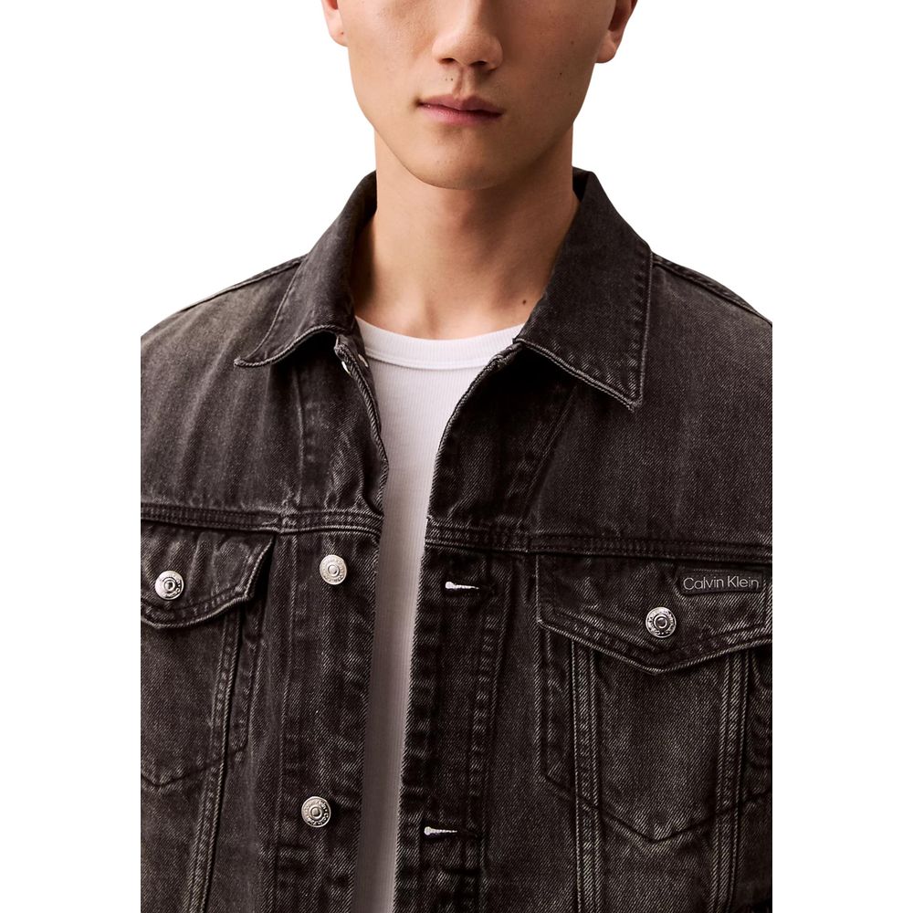 Calvin Klein Jeans Schwarze Jeansjacke aus Baumwolle