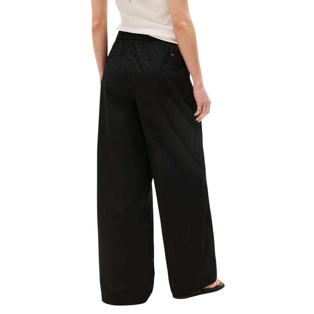 Tommy Hilfiger Legere Hose aus schwarzer Bio-Baumwolle