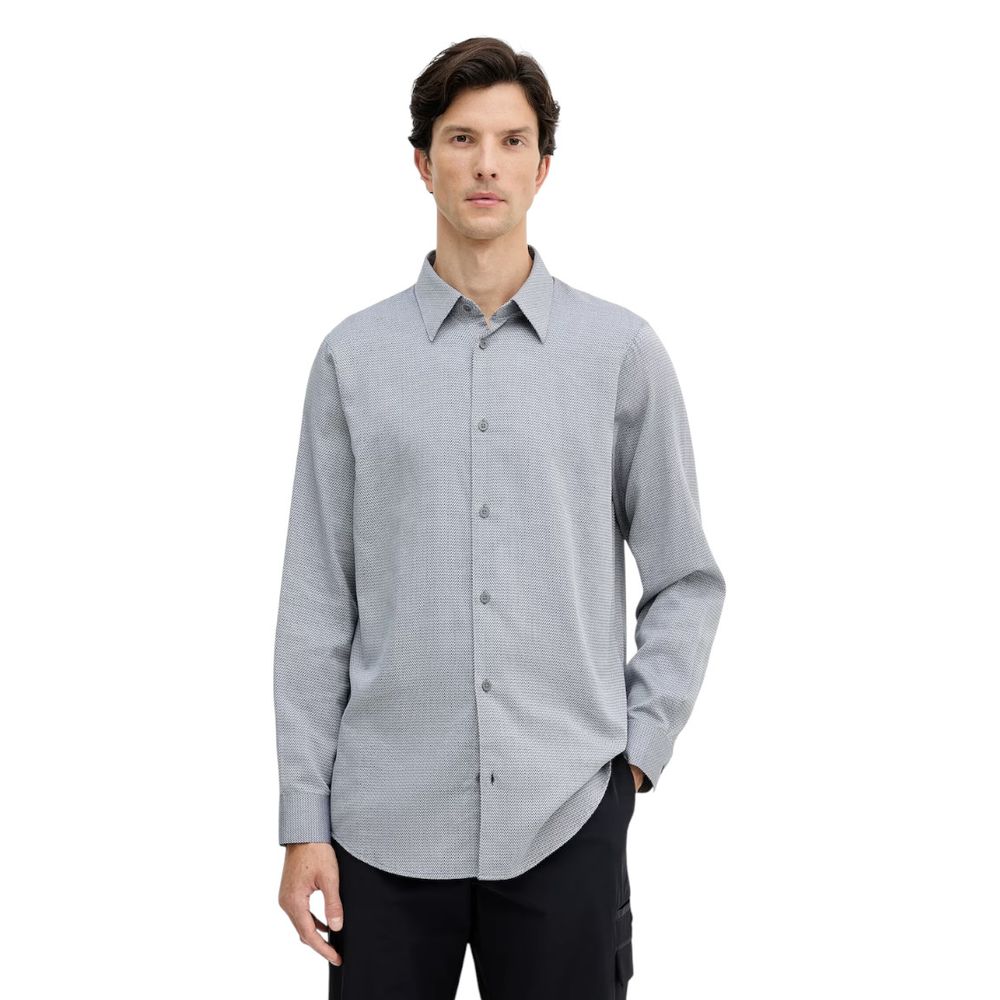 Armani Exchange Schwarz-weißes Baumwoll-Kleidhemd
