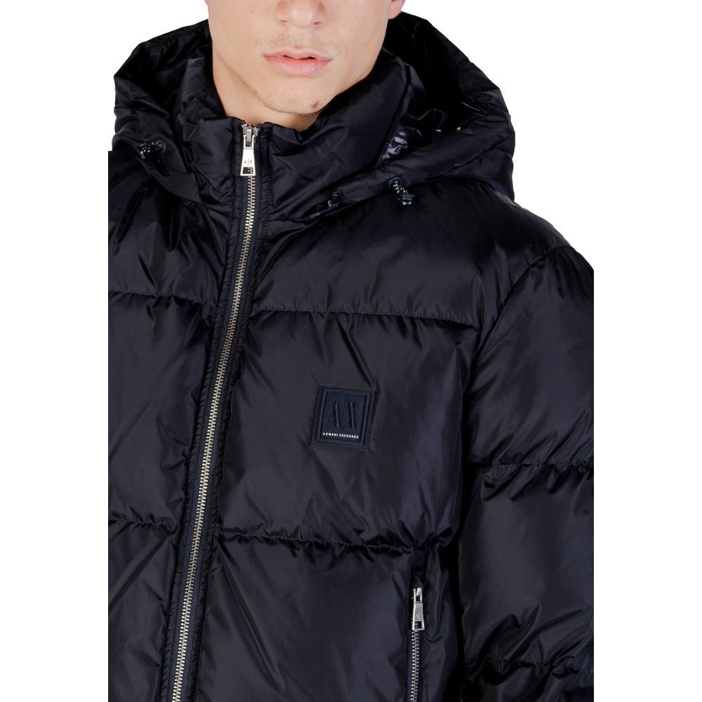 Armani Exchange blauwe polyamide jas