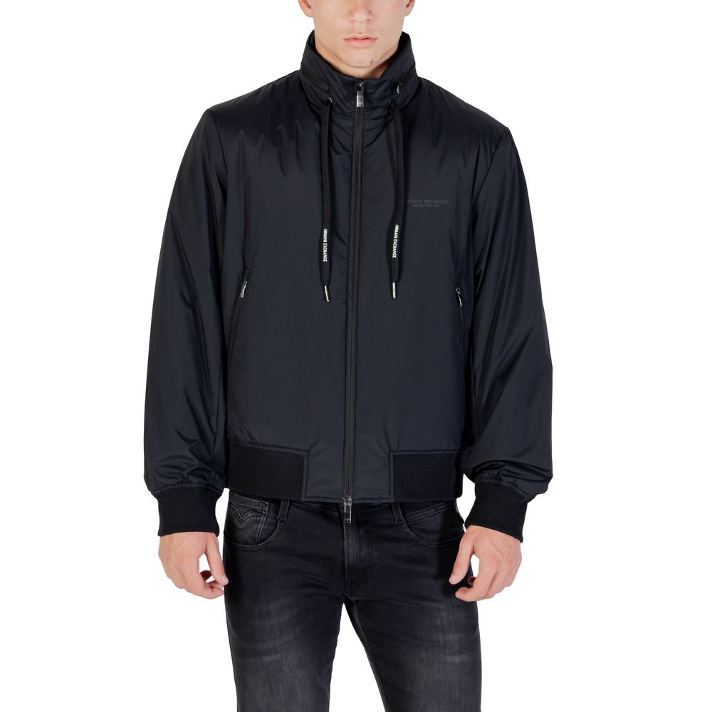 Armani Exchange Schwarze Bomberjacke aus Polyamid