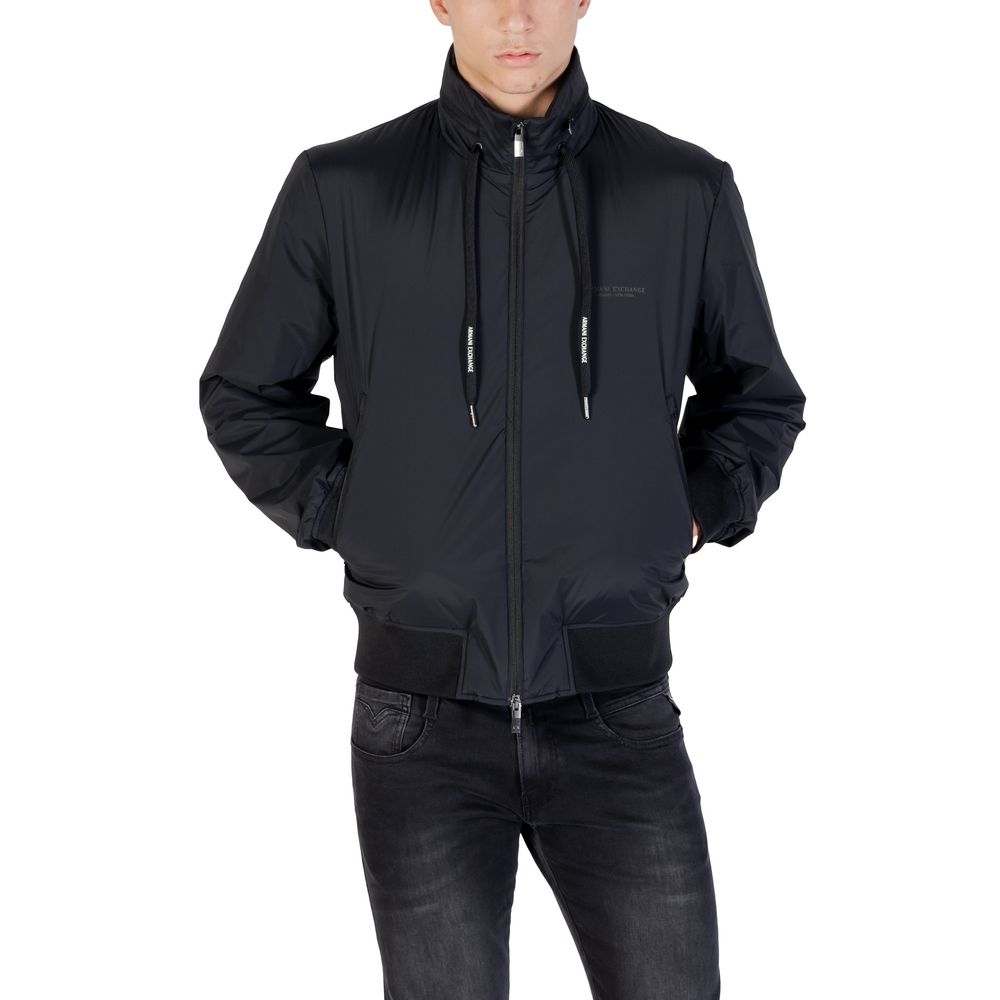 Armani Exchange Schwarze Bomberjacke aus Polyamid