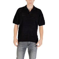 Only & Sons Schwarzes Baumwoll-Polohemd