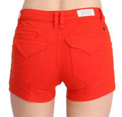 PLEIN SUD Oranje Mid Waist Katoenen Denim Mini