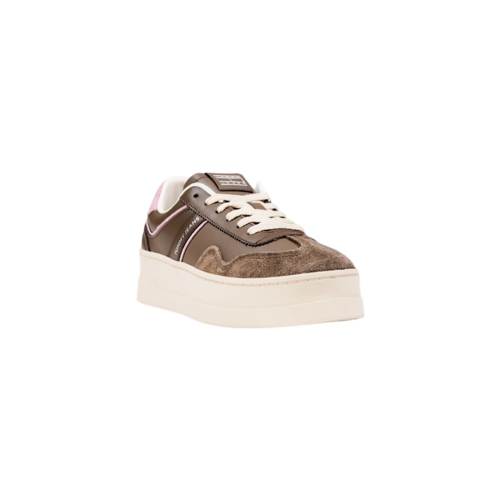 Tommy Hilfiger Jeans Bruine Kunstleren Sneakers
