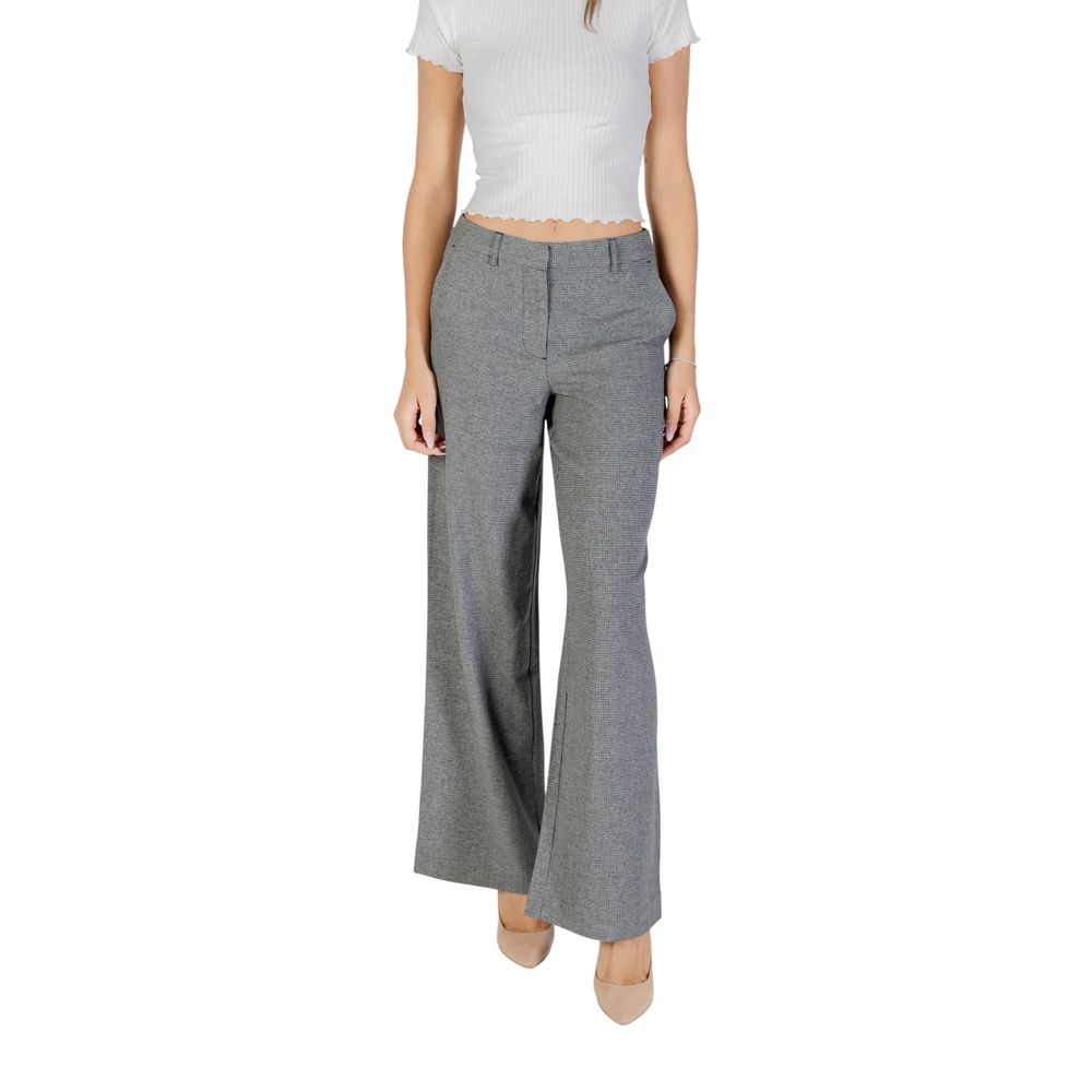 Enkel grijze casual broek van gerecycled polyester