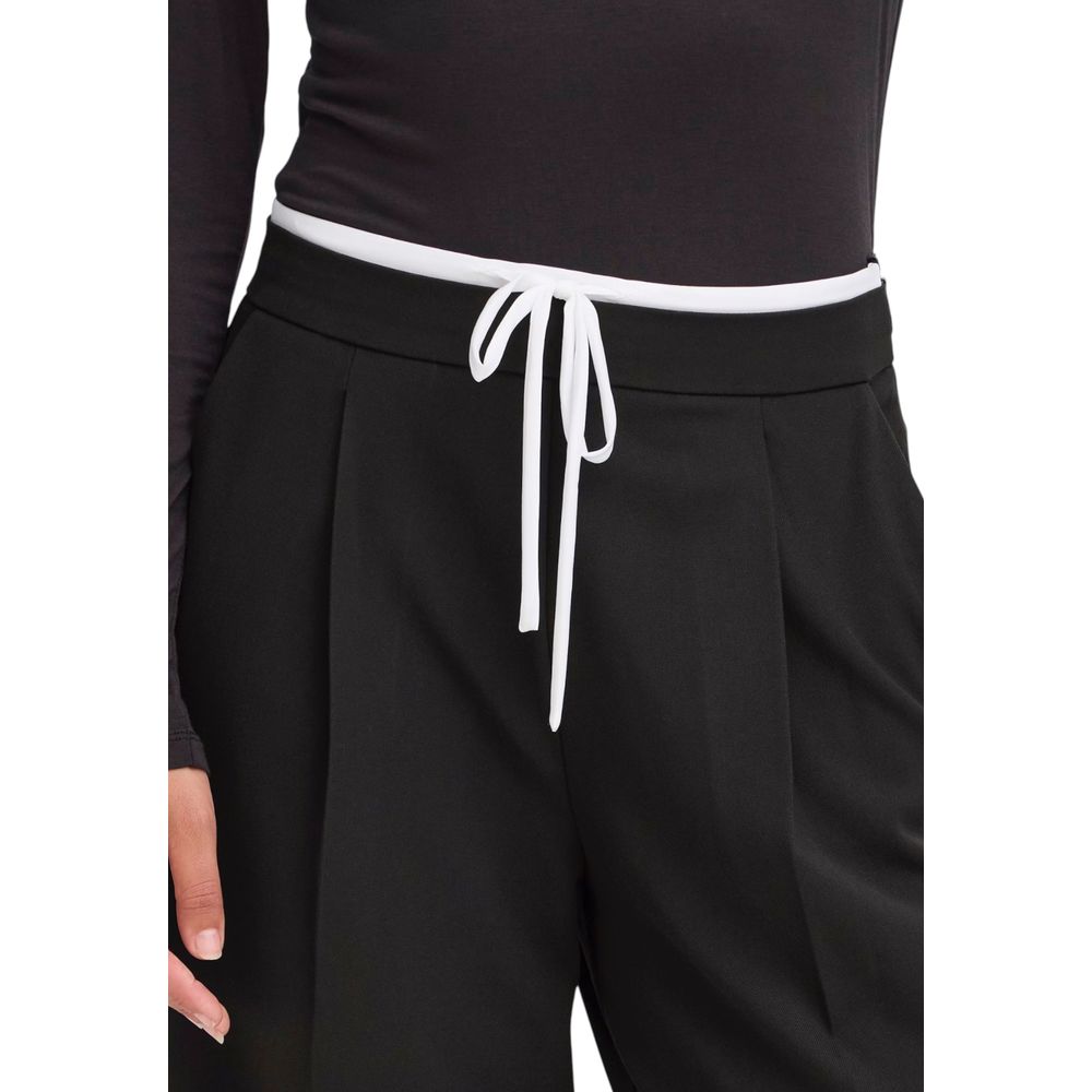 ICHI Black Polyester Pants