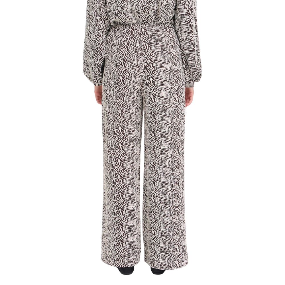 ICHI Bruine Polyester Casual Broek