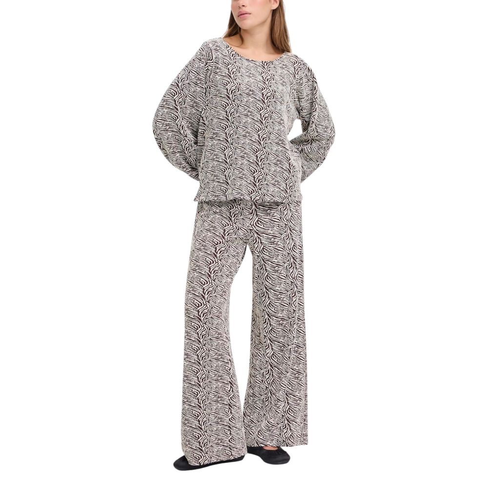 ICHI Bruine Polyester Casual Broek