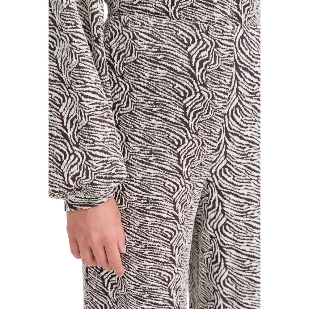 ICHI Bruine Polyester Casual Broek