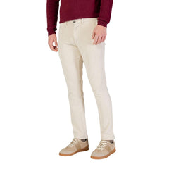 Borghese Beigefarbene Baumwollhose