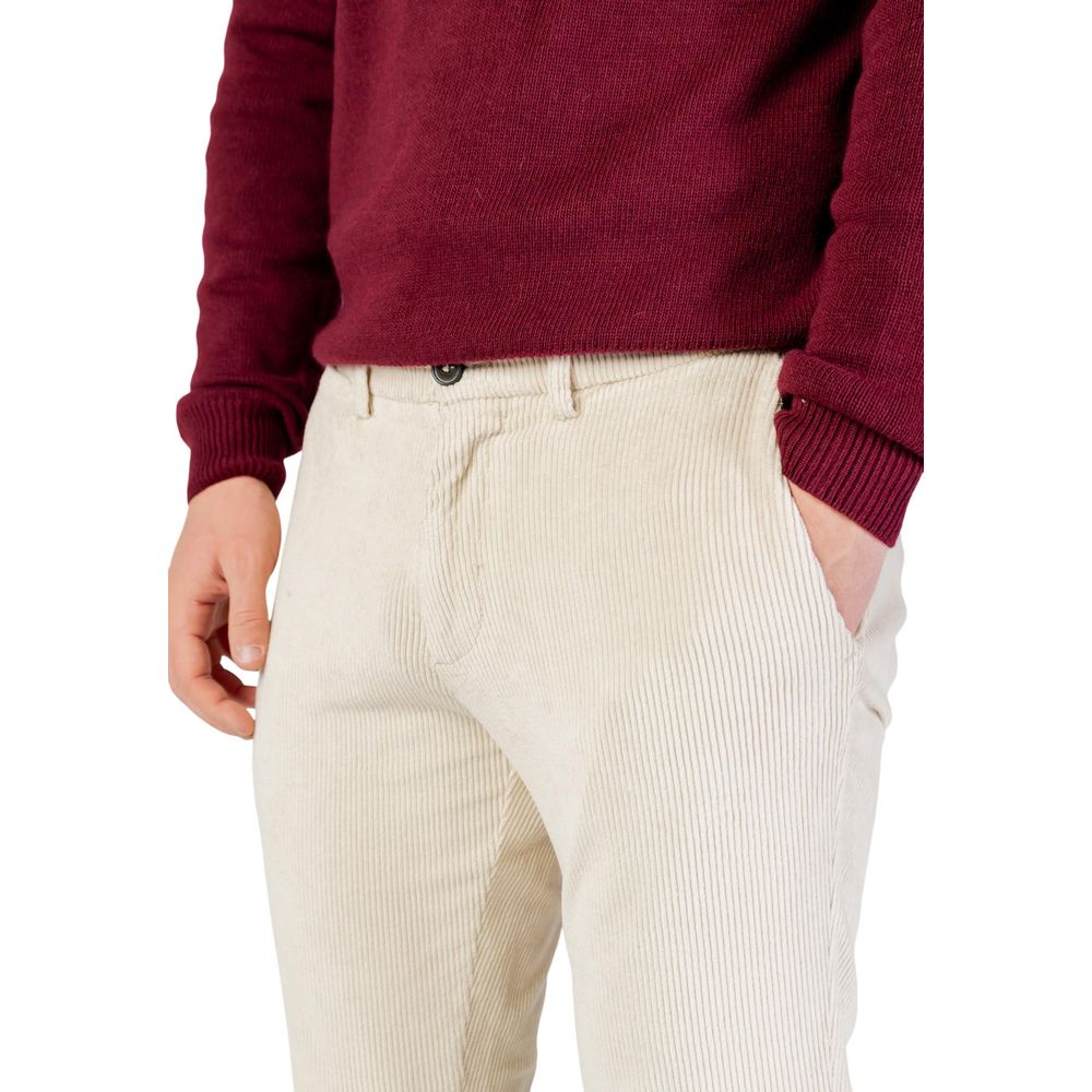 Borghese Beigefarbene Baumwollhose