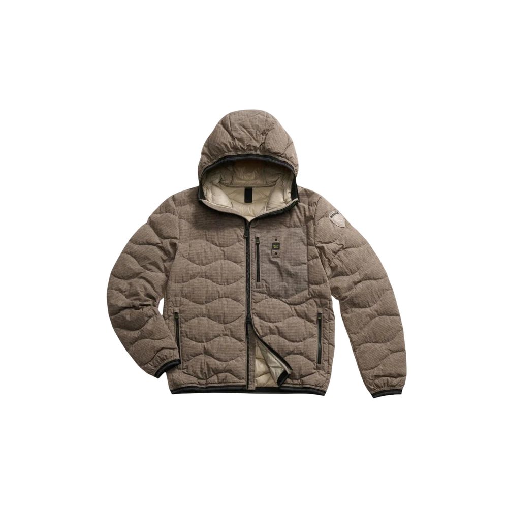 Blauer Brauner Polyester-Mantel