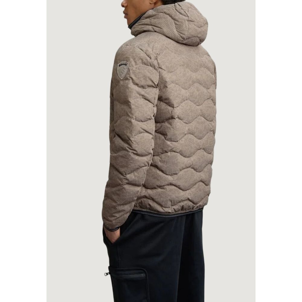 Blauer Brauner Polyester-Mantel