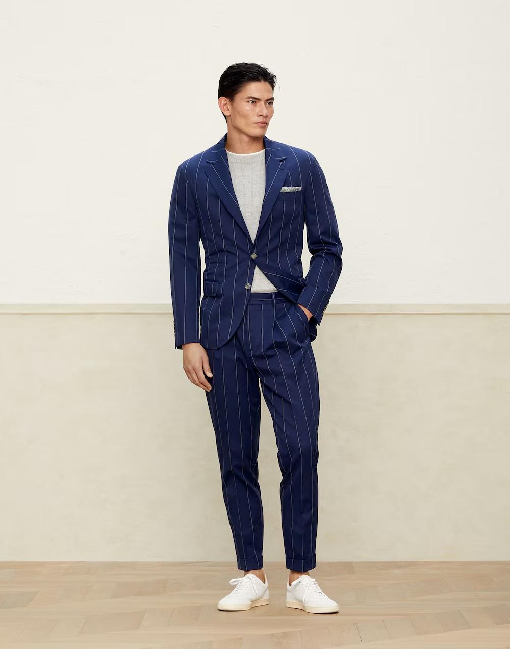 Brunello Cucinelli Bicolor Wool Blazer