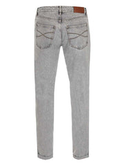 Brunello Cucinelli Schwarze Baumwoll-Slim-Fit-Jeans