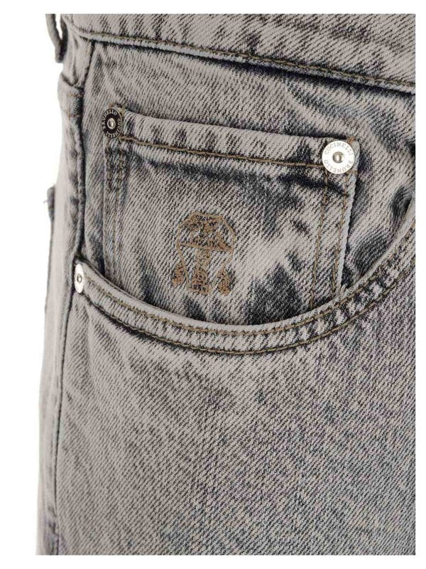Brunello Cucinelli Schwarze Baumwoll-Slim-Fit-Jeans