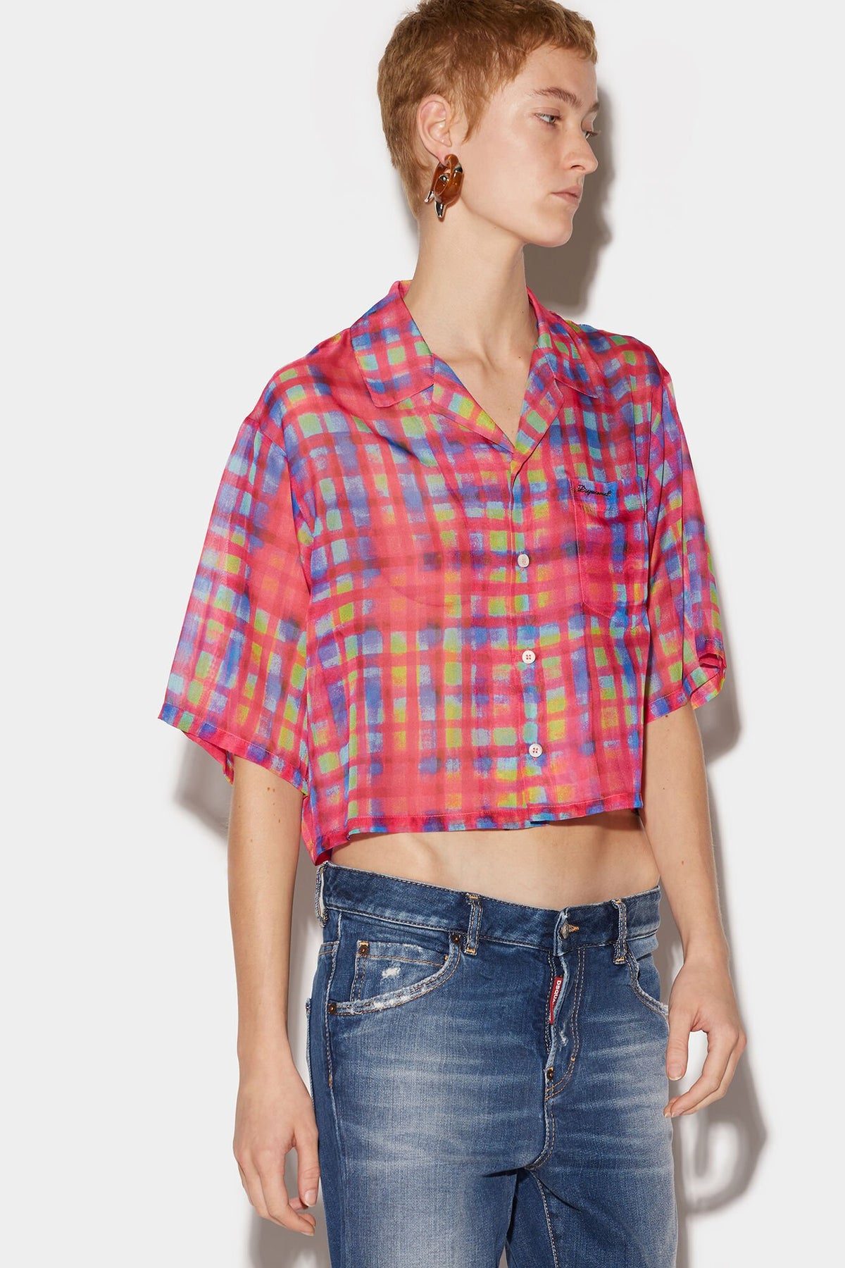 Dsquared² Multicolor Fibres Pattern Shirt