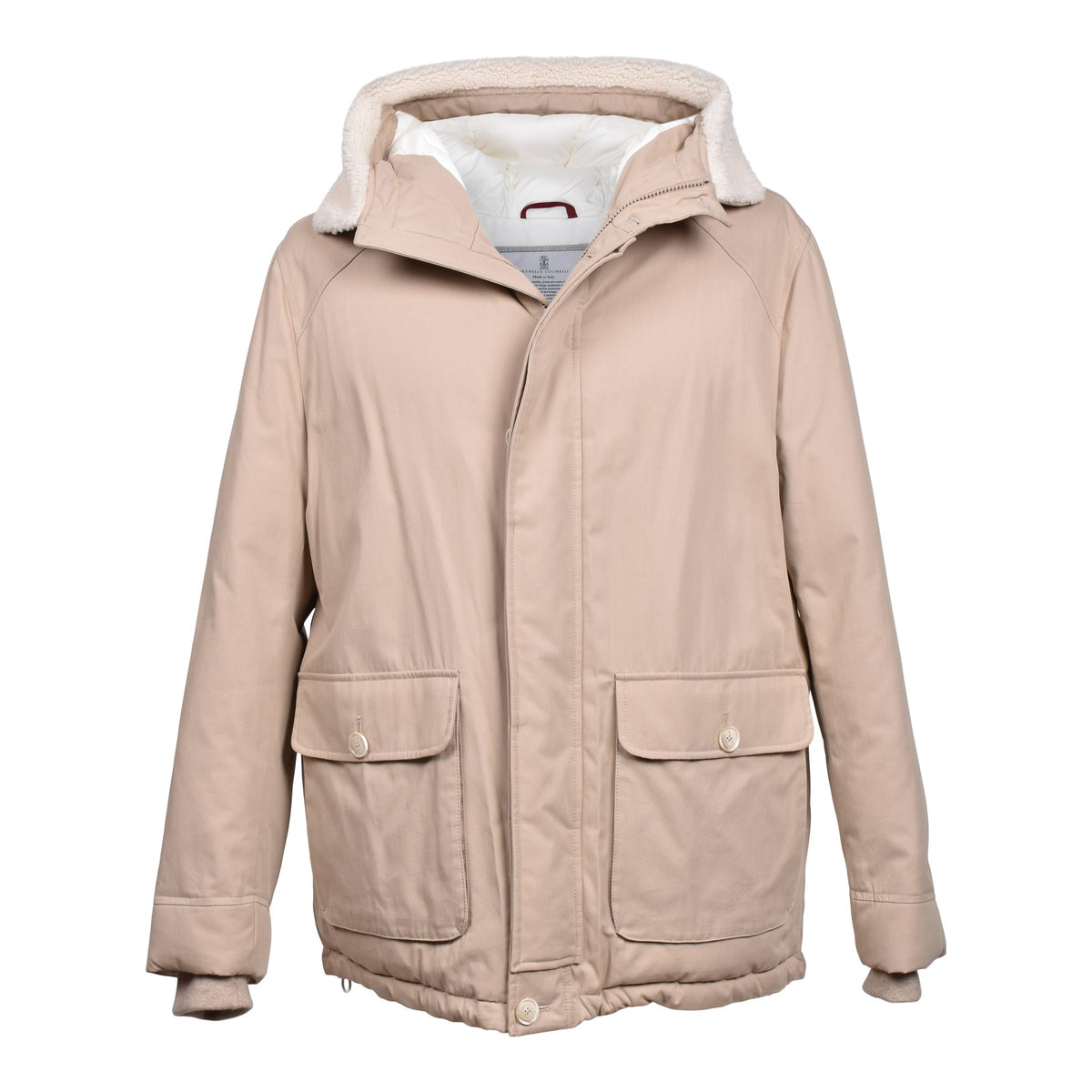Brunello Cucinelli Beige Baumwolljacke in voller Länge
