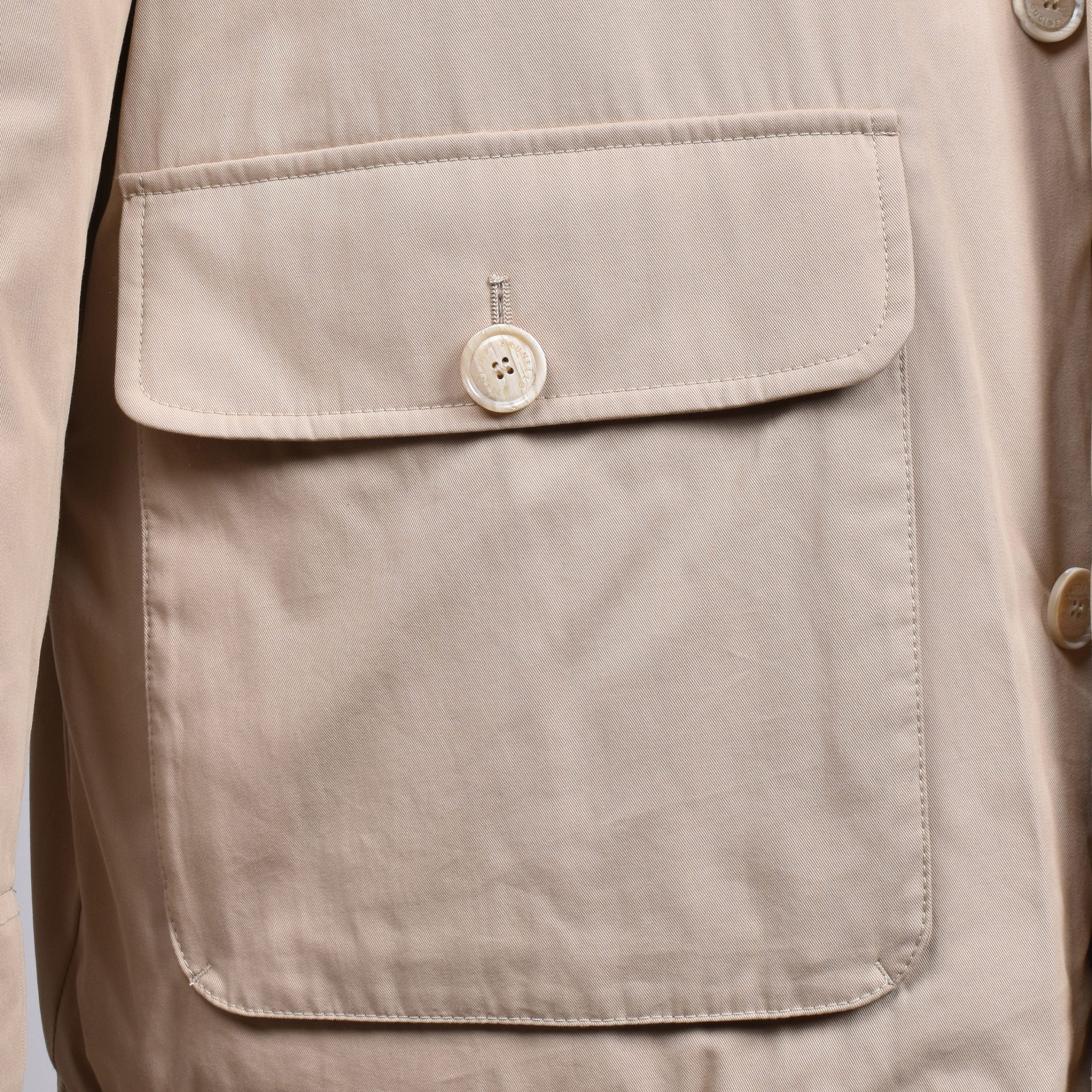 Brunello Cucinelli Beige Baumwolljacke in voller Länge
