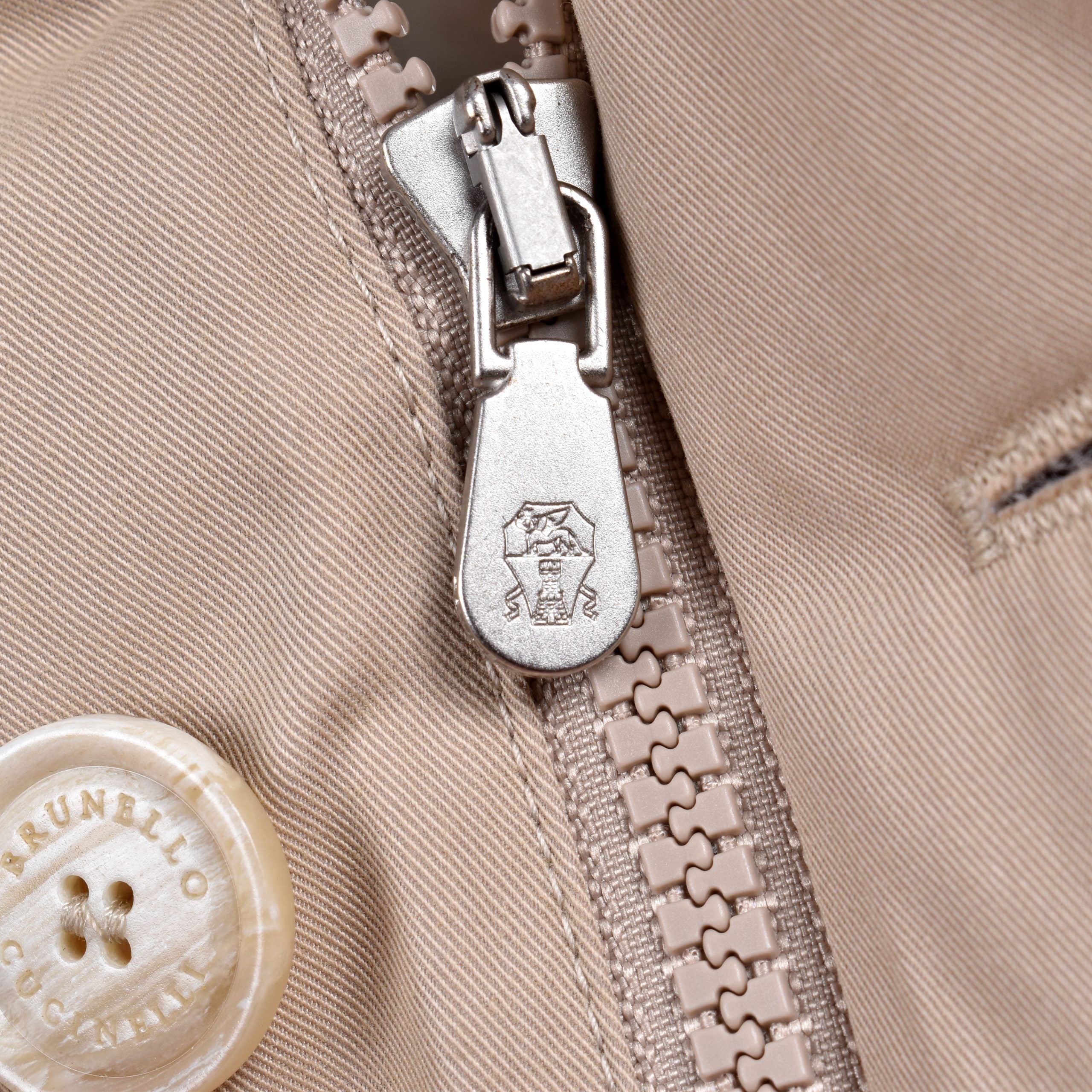 Brunello Cucinelli Beige Baumwolljacke in voller Länge
