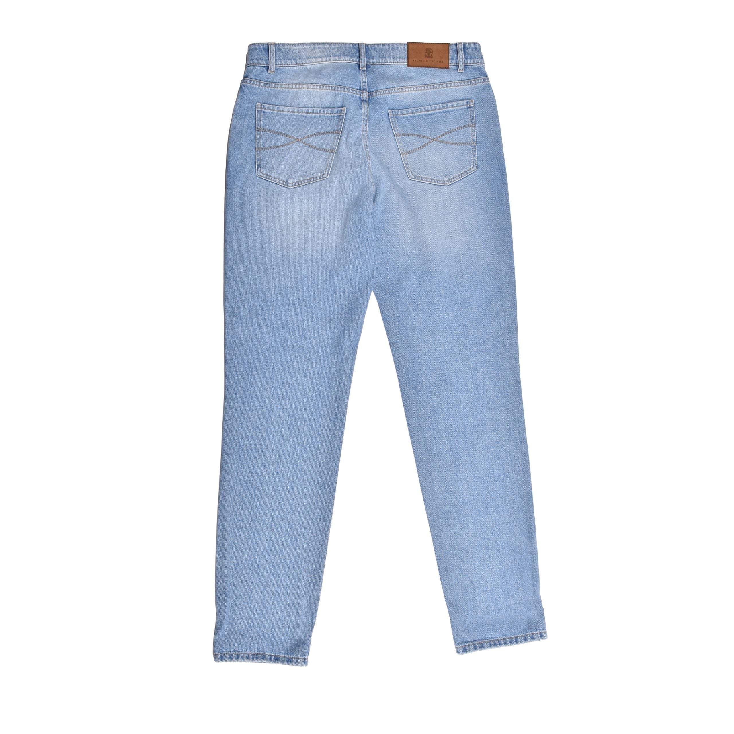 Brunello Cucinelli Blaue Baumwoll-Jeans mit geradem Bein