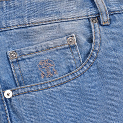 Brunello Cucinelli Blaue Baumwoll-Jeans mit geradem Bein