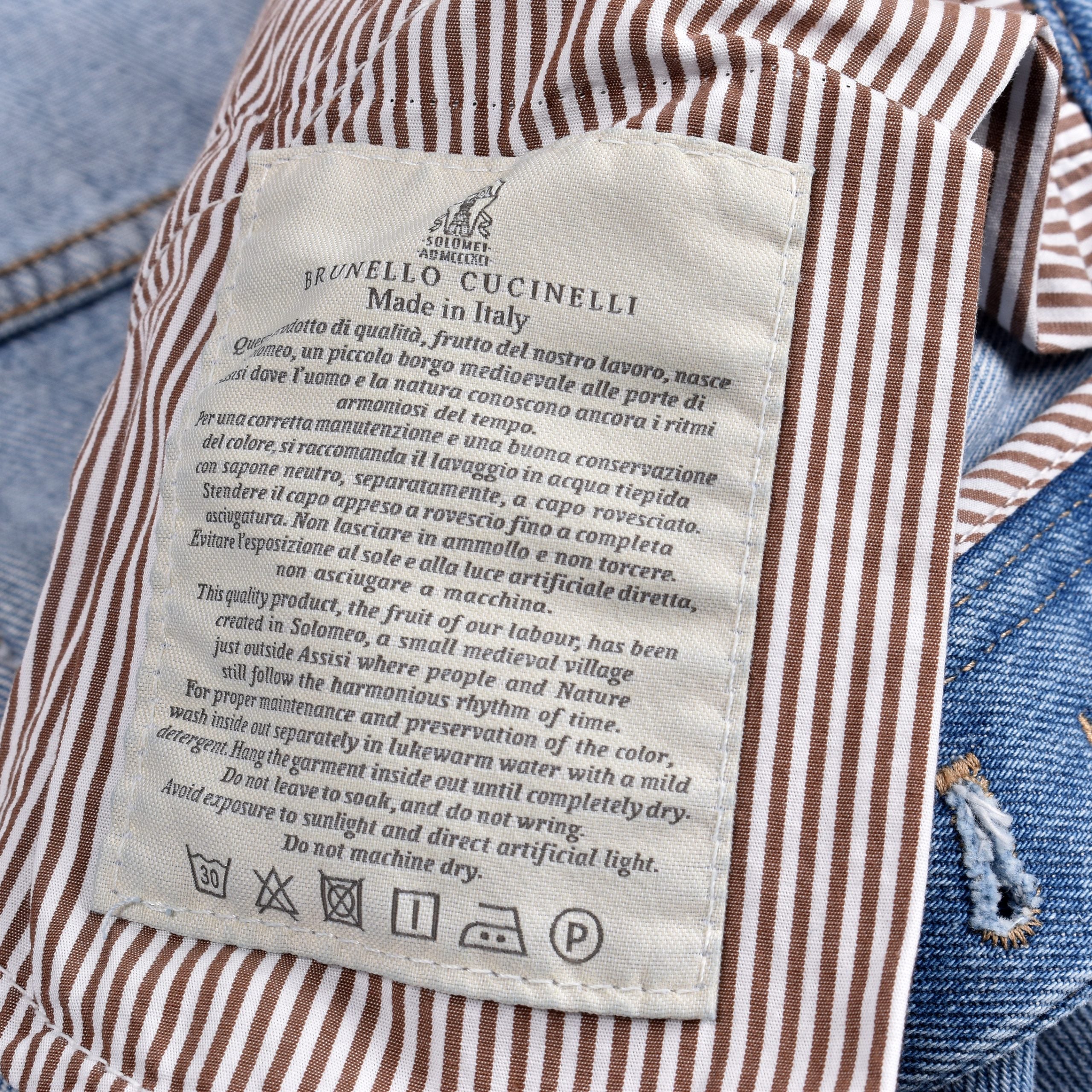 Brunello Cucinelli Blaue Baumwoll-Jeans mit geradem Bein