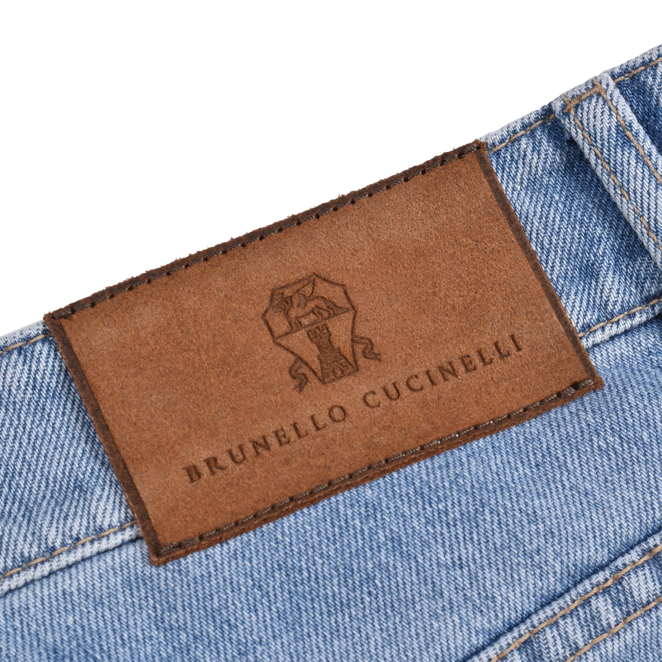 Brunello Cucinelli Blaue Baumwoll-Jeans mit geradem Bein