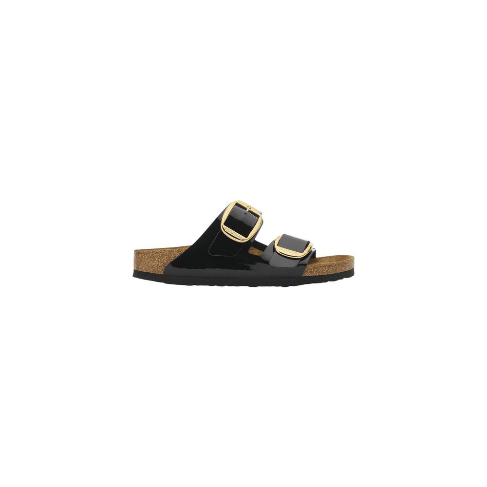 Birkenstock Schwarze Flache Sandalen aus Synthetik