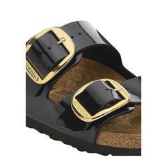 Birkenstock Schwarze Flache Sandalen aus Synthetik