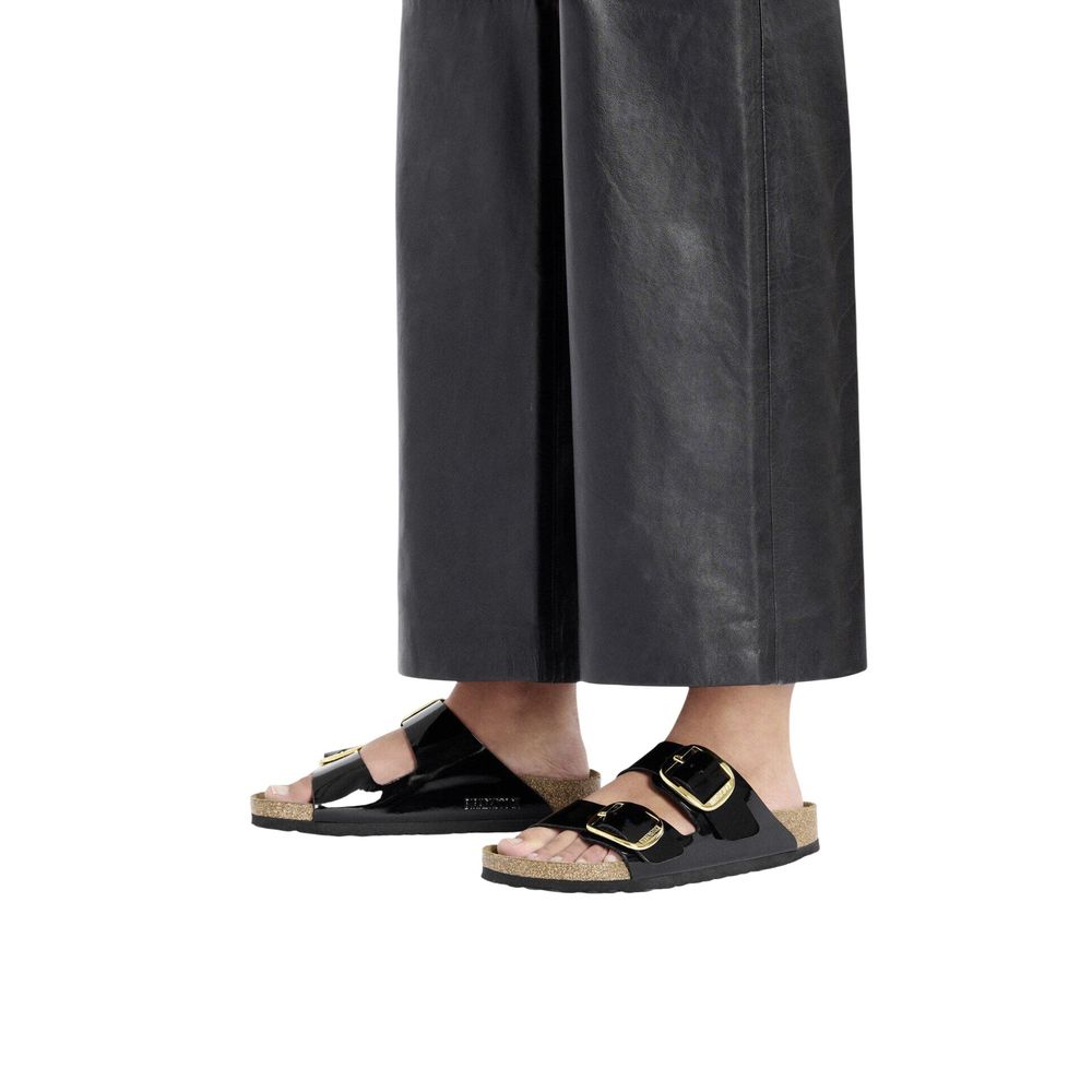 Birkenstock Schwarze Flache Sandalen aus Synthetik